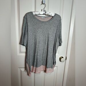 Vince Gray and Pink Short Sleeve Tee